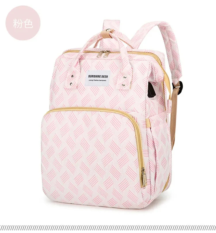 3 in 1 Diaper Bag Backpack Foldable Baby Bed
