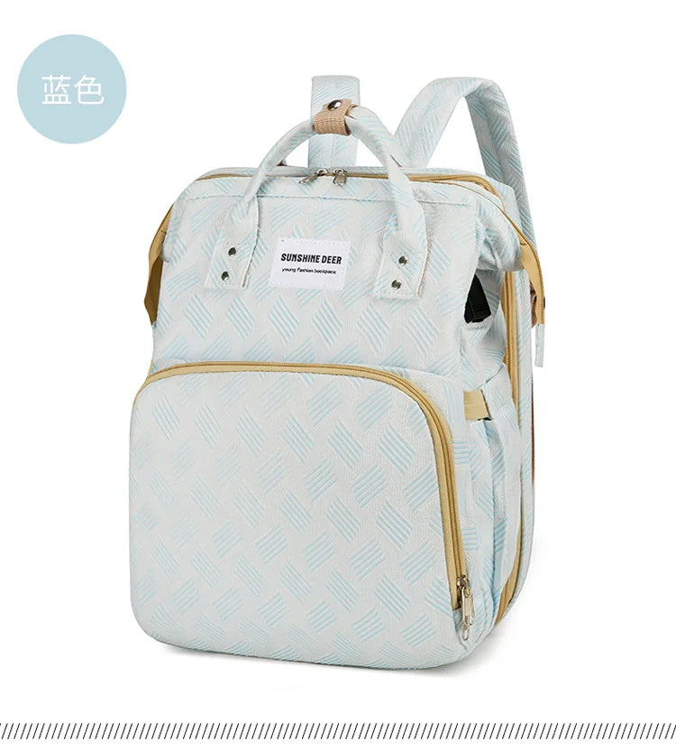 3 in 1 Diaper Bag Backpack Foldable Baby Bed