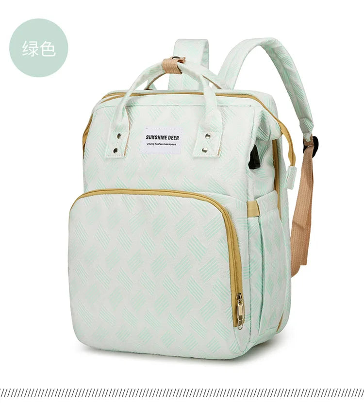 3 in 1 Diaper Bag Backpack Foldable Baby Bed